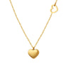 Mini Double Heart Love Necklace For Women Titanium Steel With 18K Gold Plated Electroplating All Match Clavicle Chain