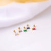 Mini Ear Bone Nail Screw Ball Sleeping Free Piercing Earrings Titanium Steel Geometric Electroplated For Women
