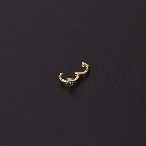 Mini Ear Buckle Single Zircon Ear Bone Ring Metal Geometric Electroplated Women's Piercing Earrings