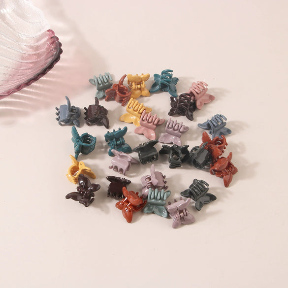 Mini Hair Clips For Women Plastic Resin Geometric Baking Paint Style For Summer