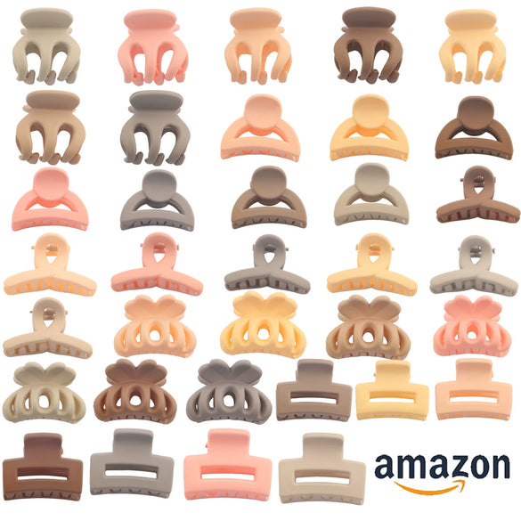 Mini Hair Clips For Women Plastic Resin Geometric Baking Paint Style For Summer