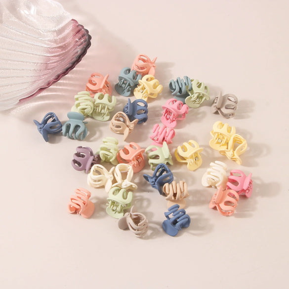 Mini Hair Clips For Women Plastic Resin Geometric Baking Paint Style For Summer