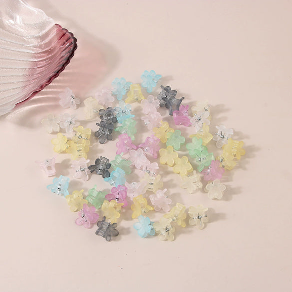 Mini Hair Clips For Women Plastic Resin Geometric Baking Paint Style For Summer