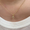 Mini Key Pendant Necklace 925 Sterling Silver Ochain For Women Electroplated 14K Gold With Diamond Design