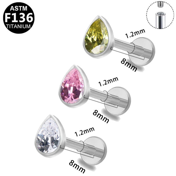 Mini Lip Nail Ear Bone Nail Flat Bottom Ear Nail Titanium Alloy Copper Stainless Steel Geometric Electroplated