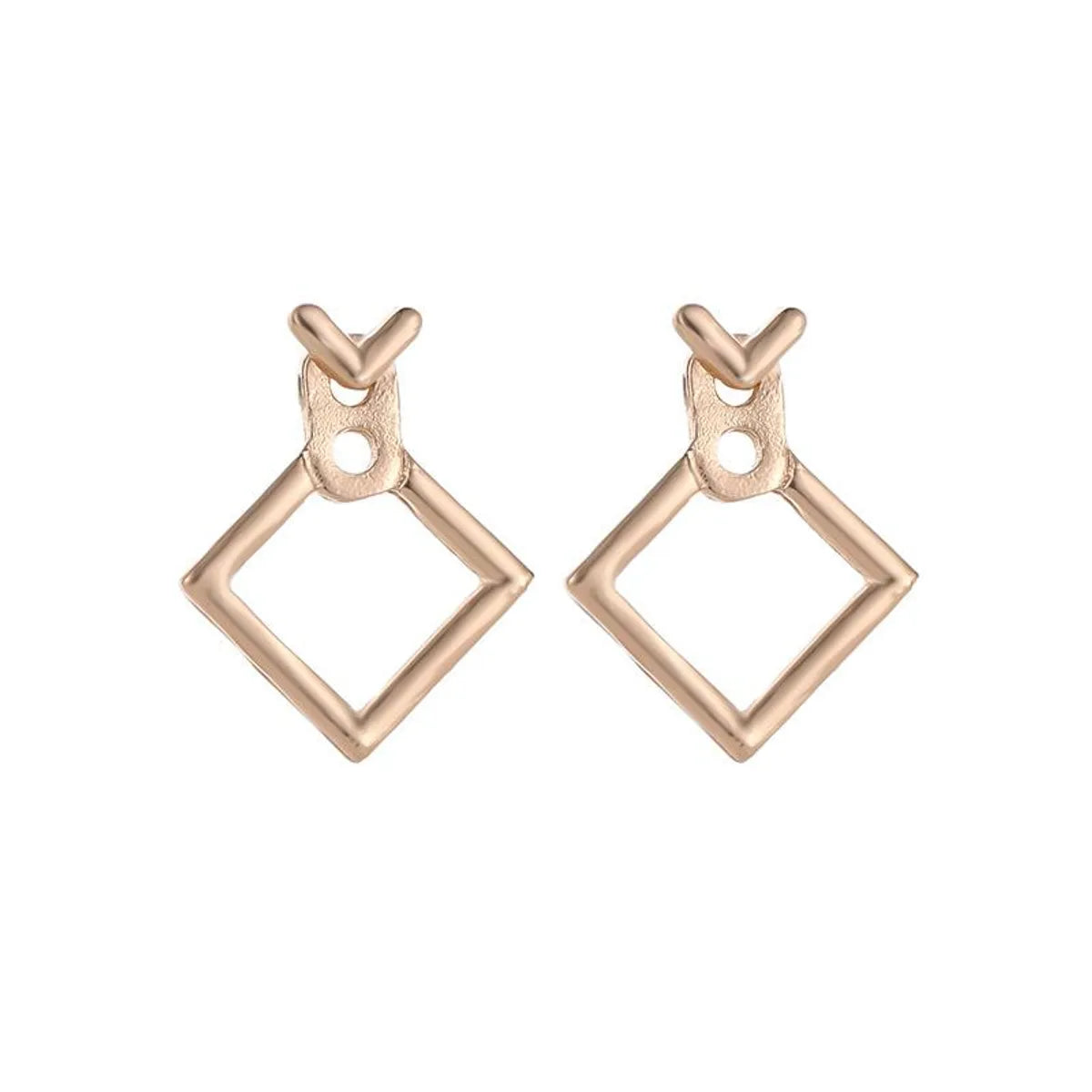 Minimal Geometric Hollow Rhinestone Stud Earrings Nhdp147176