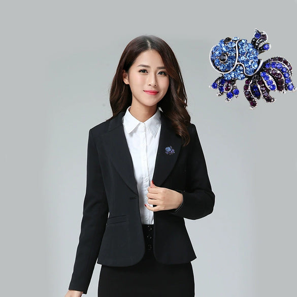 Minimalist Alloy Animal Brooch Pin Electroplated Goldfish And Dolphin Corsage Clothing Accessory For Women And Men