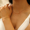 Minimalist Alloy Cross Pendant Necklace Set With Electroplating Water Wave Chain For Women
