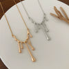 Minimalist Alloy Liquid Lava Pendant Necklace Irregular Collarbone Chain Electroplated Simple Fashion Jewelry For Women