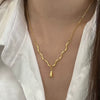 Minimalist Alloy Liquid Lava Pendant Necklace Irregular Collarbone Chain Electroplated Simple Fashion Jewelry For Women