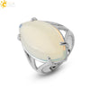 Minimalist Alloy Open Ring With Rhombus Horse Eye Natural Stone Inlay Fashion Adjustable Ring For Women