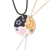 Minimalist Alloy Patchwork Necklace With Sun Moon Cloud And Star Geometric Pendant Electroplated Regular Chain For Best Friends