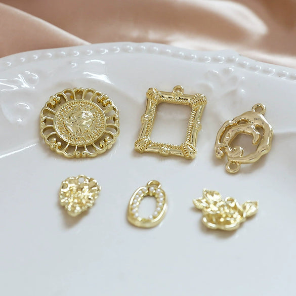 Minimalist Alloy Silver Plated Gold Plated Geometric Rose Photo Frame Jewelry Earrings Necklace Accessories Handmade Electroplated