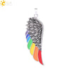 Minimalist Aluminum Alloy Wings Pendant Necklace With Natural Stone Stainless Steel Copper Fittings Electroplated For Men And Women