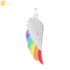 Minimalist Aluminum Alloy Wings Pendant Necklace With Natural Stone Stainless Steel Copper Fittings Electroplated For Men And Women