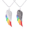 Minimalist Aluminum Alloy Wings Pendant Necklace With Natural Stone Stainless Steel Copper Fittings Electroplated For Men And Women