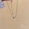 Minimalist Bow Necklace For Women Titanium Steel Copper Electroplating Cross Chain