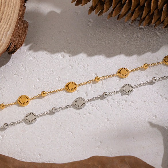 Minimalist Casual Constellation Stainless Steel Real Gold Plated Handmade Bracelet For Women