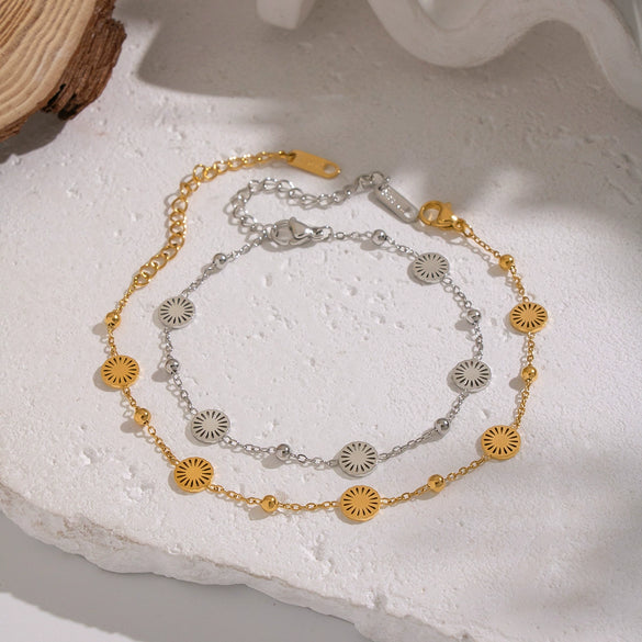 Minimalist Casual Constellation Stainless Steel Real Gold Plated Handmade Bracelet For Women