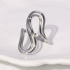 Minimalist Cold Style Sshaped Niche Design Sense Geometric Stainless Steel Ring For Women With Electroplating