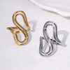 Minimalist Cold Style Sshaped Niche Design Sense Geometric Stainless Steel Ring For Women With Electroplating