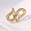 Minimalist Cold Style Sshaped Niche Design Sense Geometric Stainless Steel Ring For Women With Electroplating