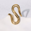 Minimalist Cold Style Sshaped Niche Design Sense Geometric Stainless Steel Ring For Women With Electroplating