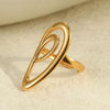 Minimalist Cold Style Stainless Steel Geometric Ring With Electroplating For Women