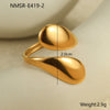 Minimalist Cold Style Stainless Steel Geometric Ring With Electroplating For Women