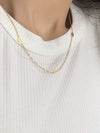 Minimalist Cold Style Ushaped Titanium Steel Necklace With Ochain And Electroplating For Women