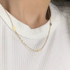 Minimalist Cold Style Ushaped Titanium Steel Necklace With Ochain And Electroplating For Women