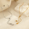 Minimalist Cool Titanium Steel And Stainless Steel Water Drop Pendant Necklace Geometric Pattern Goldplated Women's Accessory
