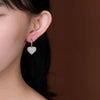 Minimalist Copper Heart Shaped Earrings With Electroplated Geometric Animal And Leaf Pattern For Women