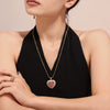 Minimalist Copper Love Pendant Titanium Steel Necklace For Women With 18K Gold Plated Opening Ring And Electroplating Design