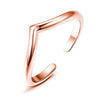 Minimalist Copper Open Ring Set With Leaf Arrow And Wave Geometric U Shaped Design Electroplated Jewelry For Women