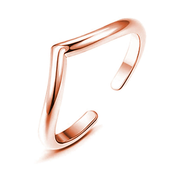 Minimalist Copper Open Ring Set With Leaf Arrow And Wave Geometric U Shaped Design Electroplated Jewelry For Women