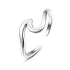 Minimalist Copper Open Ring Set With Leaf Arrow And Wave Geometric U Shaped Design Electroplated Jewelry For Women