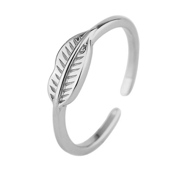 Minimalist Copper Open Ring Set With Leaf Arrow And Wave Geometric U Shaped Design Electroplated Jewelry For Women