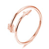 Minimalist Copper Open Ring Set With Leaf Arrow And Wave Geometric U Shaped Design Electroplated Jewelry For Women