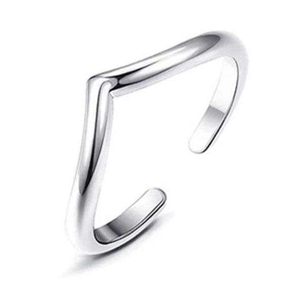 Minimalist Copper Open Ring Set With Leaf Arrow And Wave Geometric U Shaped Design Electroplated Jewelry For Women