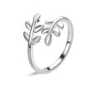 Minimalist Copper Open Ring Set With Leaf Arrow And Wave Geometric U Shaped Design Electroplated Jewelry For Women