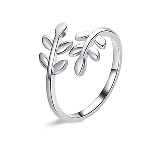 Minimalist Copper Open Ring Set With Leaf Arrow And Wave Geometric U Shaped Design Electroplated Jewelry For Women