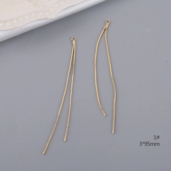 Minimalist Copper Plated Real Gold Handmade Earrings With Hanging Tassel Double Ring Inlaid Zircon Jewelry Accessories