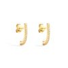 Minimalist Copper Plated With Real Gold Geometric Inlaid Zircon Women's Earrings