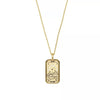 Minimalist Copper Tarot Necklace With Geometric Cartoon Character Square Pendant Fashion Jewelry