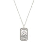Minimalist Copper Tarot Necklace With Geometric Cartoon Character Square Pendant Fashion Jewelry
