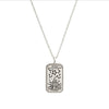 Minimalist Copper Tarot Necklace With Geometric Cartoon Character Square Pendant Fashion Jewelry