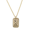Minimalist Copper Tarot Necklace With Geometric Cartoon Character Square Pendant Fashion Jewelry
