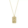 Minimalist Copper Tarot Necklace With Geometric Cartoon Character Square Pendant Fashion Jewelry