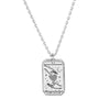 Minimalist Copper Tarot Necklace With Geometric Cartoon Character Square Pendant Fashion Jewelry